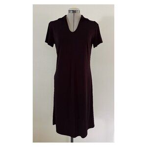 VTG 90s Ann Taylor Loft Sz M Rayon Blend Knit 90s Little Black Midi Dress